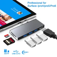 Hub USB 3.0 pour Microsoft Surface Pro 6 5 4, clavier, souris, câble, lecteur de carte Micro SD, station d'accueil de charge