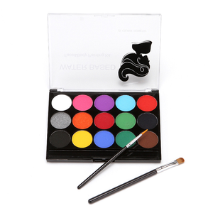 Palette de fards à paupières fluorescents néon UV 15 couleurs à base d'eau Glow in the Dark Ensemble cosmétique de maquillage pour Halloween comprenant une peinture à la <span class=keywords><strong>gouache</strong></span> - Product Image 3