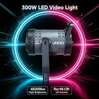 Lumière vidéo LED professionnelle pour studio 300W, 2700~6500K bicolore, 48300 Lux, haute luminosité, Ra96, contrôle par application, alliage d'aluminium