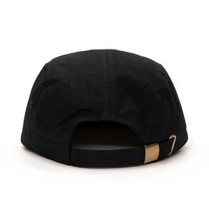 Gorras de Correr de 5 Paneles con Logotipo Bordado Personalizado, Gorras de Algodón Ripstop Negras - Product Image 4