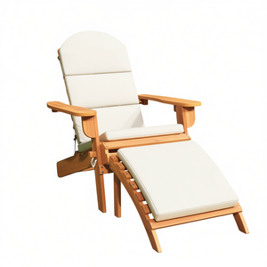 Sedia da Giardino Adirondack in Legno Massello di Acacia con Poggiapiedi, Sedia da Esterno Reclinabile a Funzionamento Manuale - Product Image 1