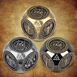 Nuevo 2025: Juego de dados metálicos <span class=keywords><strong>DND</strong></span> giratorios de 6 caras 7 en 1, dados únicos con spinner de dedo, regalos de metal D&D para goblinos, spinner de dados - Product Image 5