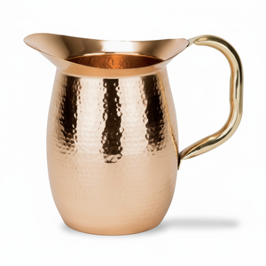 Pichet à boire en cuivre poli miroir de haute qualité poignée en laiton cruche à eau maison fêtes de mariage hôtels Restaurants en acier inoxydable - Product Image 1