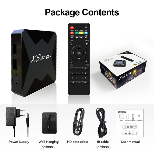 Premium XS97 Q+ 4K Quad Core Android TV Box with 10Bit HDR Support Factory Wholesale Rate Available