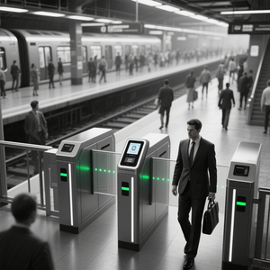 Tourniquet à porte battante d'entrée à grande vitesse de luxe WKT avec reconnaissance faciale des empreintes digitales et code QR pour les bibliothèques et le hall des stades - Product Image 5