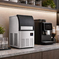 Machine à glaçons commerciale 36 kg/24h en acier inoxydable, machine à glaçons en cubes avec stockage de 15 kg pour bar et restaurant