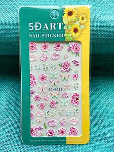 Pegatinas de Uñas con Patrón de Mariposa en Relieve 5D, Calcomanías de Flores para Ropa, Papel de Transferencia, Material para Arte de Uñas - Product Image 3