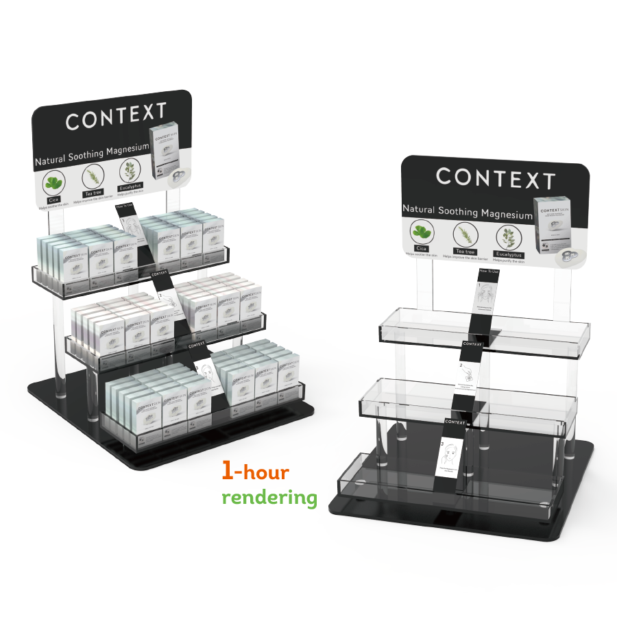 Apache Customized Acrylic Cosmetic Storage Display Floor Stand with Modern Design Custom Color Logo Easy Assembly for Retail Use — view 1