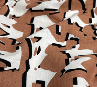 Tissu certifié en lin et viscose tissé, écologique, respirant, avec motifs personnalisés pour vêtements, robes et textiles de maison