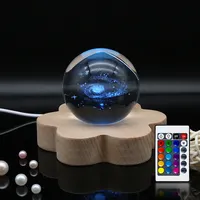 NEUE LED-Nachtlicht basis Holz-LED-Anzeige für Kristallglas Kunst beleuchtete Holz basis Romantischer Displayst änder