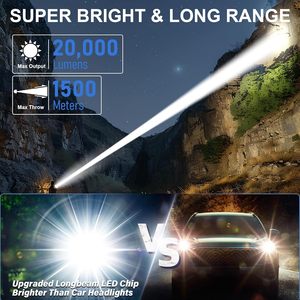 Lampe torche tactique LED rechargeable portable étanche à laser blanc longue portée pour l'autodéfense - Product Image 2