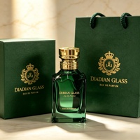 Flacon de parfum en verre transparent personnalisé de 100 ml, à base épaisse et biseautée, avec couvercle, étiquette, emballage OEM personnalisé et sac – Vente en gros
