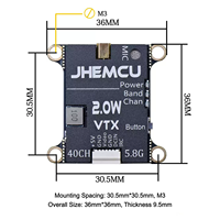Émetteur vidéo FPV JHEMCU 2W 5.8G VTX 40CH avec microphone intégré, 2-6S, trou de montage 30.5*30.5 pour drone de course FPV