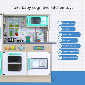 <span class=keywords><strong>Cocinas</strong></span> De Juguete educativas Montessori, cocina grande moderna, cocina De madera, juego de simulación, juguetes De cocina para niños y niñas - Product Image 2