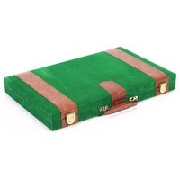 Jeu de backgammon de luxe de créateur, 18 pouces, en vinyle, portable, table de jeu de backgammon en velours de haute qualité, unisexe, pour enfants