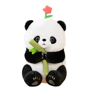 Hot Selling Super Soft Cartoon Chinese National Treasure Panda Doll With Bamboo Large Size Stuffed Animal Plush Toy For Kid Gift