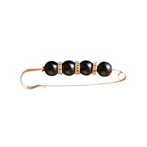 Faux Pearl Brooch For Women Zinc Alloy Hook Design Daily Wear Waist Pin With Imitation Pearl And Rhinestone Detail - Product Image 5