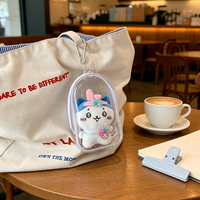 Sac de rangement transparent en PVC pour poupées, pochette de voyage pour poupées en coton, sac suspendu pour badges en peluche et articles d'anime, logo personnalisé