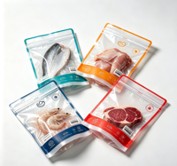 Sacs en plastique sous vide MOPP refermables imprimés sur mesure, emballages pour aliments congelés, sacs personnalisés pour fruits de mer, poulet, viande