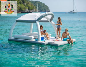 Île flottante gonflable de <span class=keywords><strong>plage</strong></span> durable à prix de gros, tente gonflable aquatique, plateforme flottante familiale à louer - Product Image 2