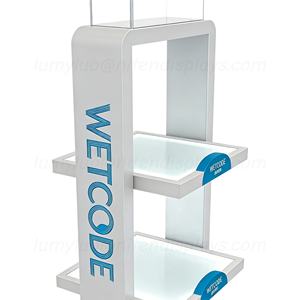 Exhibidor de Madera para Productos de Cuidado de la Piel con Soporte para Folletos de Acrílico y Estantes Iluminados - Product Image 6