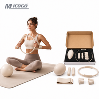 Micogo – Ensemble d'équipement de Pilates 5-en-1 en silicone liquide de qualité supérieure, personnalisé, avec coffret cadeau de luxe pour entraînement à domicile
