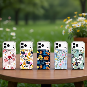 Étui magnétique anti-chute en TPU+PC vierge pour sublimation, motif floral, avec anneau magnétique pour téléphone portable 17 - Product Image 2