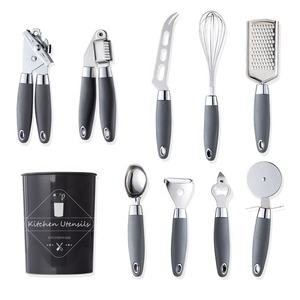 Ensemble d'outils de <span class=keywords><strong>cuisine</strong></span> créatifs, en acier inoxydable, couleur grise, presse-ail, râpe, cuillère à crème glacée, ensemble d'ustensiles de <span class=keywords><strong>cuisine</strong></span>, 10 pièces - Product Image 1