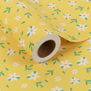 Factory Bulk Yellow Ditsy Daisy Wrapping Paper Cheap Biodegradable <b>Gift</b> <b>Wrap</b> For Stationery Store Florist Wholesale Supplier - Product Image 1