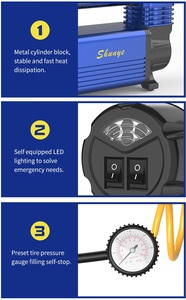 Compresor de aire de 12V para coche, inflador de neumáticos de 50L/Min, bomba de aire portátil de 150 PSI, bomba de presión para neumáticos de coche, camiones y inflables 3 - Product Image 6