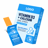 Bandes de film orales à dissolution rapide de Vitamine D3 et Calcium OEM ODM pour la croissance osseuse des enfants et le développement, complément de santé, marque privée