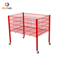 Chariot de présentation coloré pour supermarché, cage à jouets, chariot promotionnel en treillis métallique