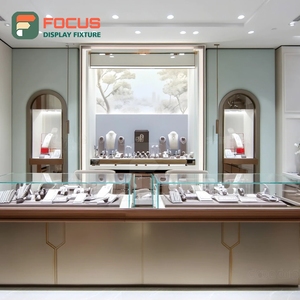 Custom Commercial Retail Jewelry Display Cabinet Tempered Glass Panel Boutique Space Display Cabinet - Product Image 1