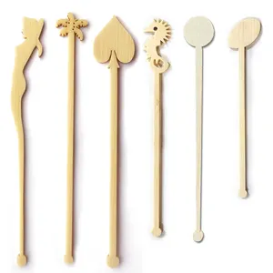 Long Bamboo Coffee Stirrers Cocktail OEM ECO Biodegradable Bamboo Bar Stirrer