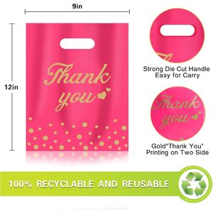 Thank You <b>Bags</b> <b>Small</b> 9x12 Plastic Gift <b>Bags</b> For Business Packaging Disposable Opp <b>Bag</b> Patch Handle - Product Image 3