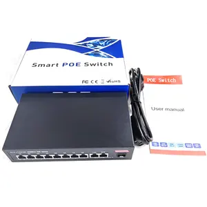 Comutador PoE 1000mbps 8 portas PoE + 2 portas uplink Gigabit + porta SFP interruptor de rede não gerenciado para sistema CCTV