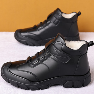 Botas de Nieve para Hombre, de Invierno, de Cuero Genuino, Forradas de Piel, Antideslizantes, con Punta Redonda, Suela de Goma, Entresuela de EVA, Cálidas - Product Image 3