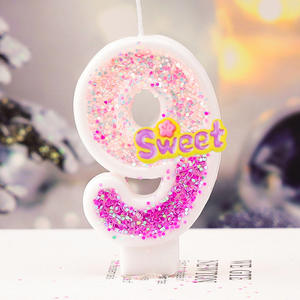 เทียนวันเกิดแบบเสียบตกแต่งเค้ก ลายโลโก้ตามสั่ง <span class=keywords><strong>ตัว</strong></span>เลขสร้างสรรค์ ฉลองวันเกิด 100 วัน สีลูกกวาด สำหรับงานเลี้ยงวันเกิด - Product Image 6