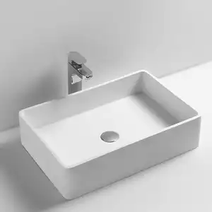 Hot Sale Classic Italian Style Solid Surface Artificial Stone Countertop Basin Bathroom Wash Sinks