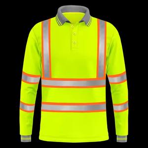 HBC Hi Vis Workwear Construction Shirt Long Sleeve Reflective High Visibility Safety T-Shirt Reflective Stripes High Clothing - Product Image 2