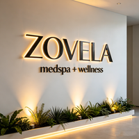 Letras Retroiluminadas de Acero Inoxidable Premium con Tiras LED, Enchufe AC/DC, para Iluminación de Habitaciones Infantiles y Decoración de Hoteles/Empresas