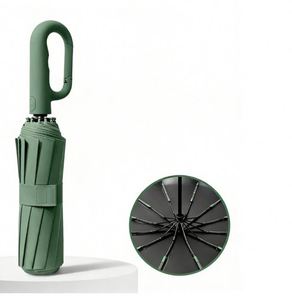 Parapluie portable à 10 baleines, nouveau design, pliage automatique en trois sections, avec poignée à boucle de verrouillage - Product Image 1