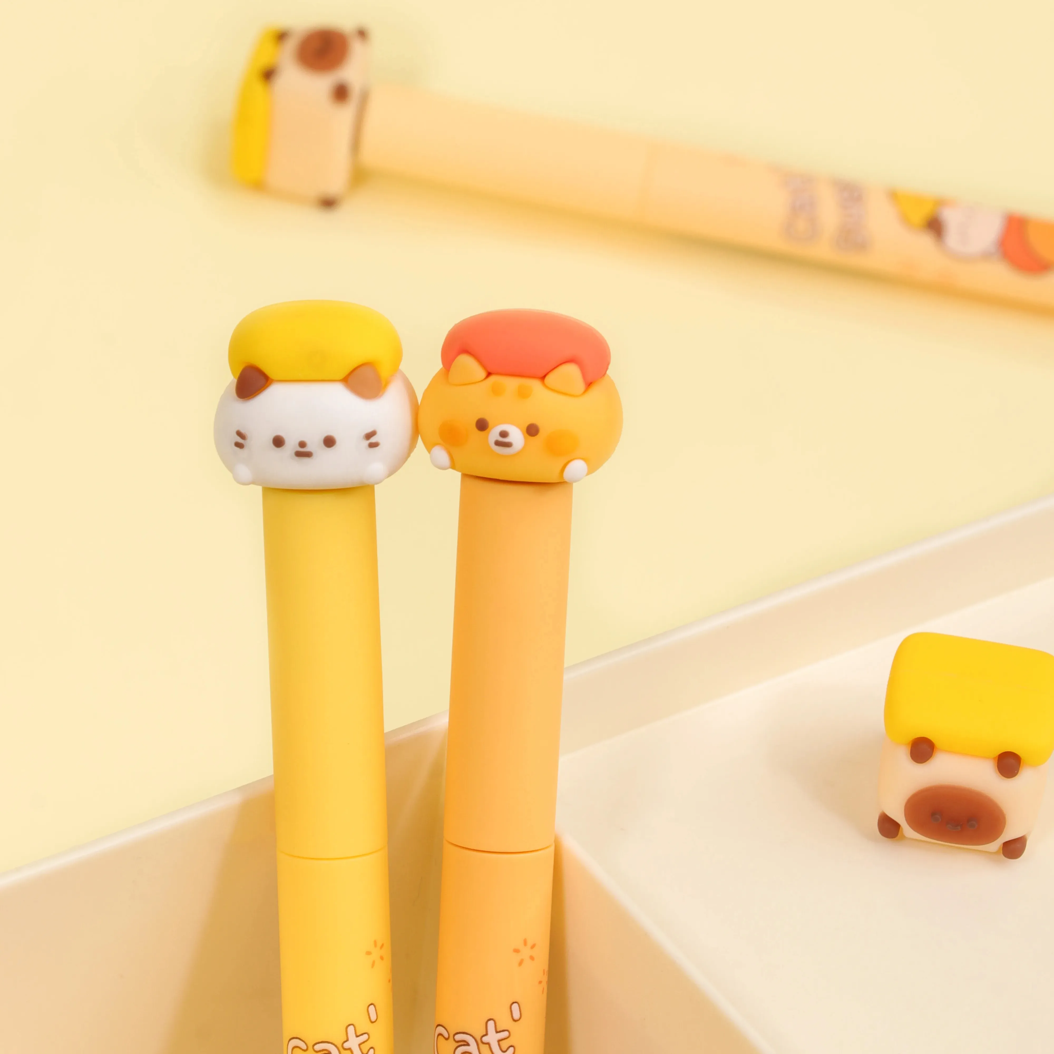 Stylo à encre gel Kawaii 0.5mm pour enfants, stylo de décompression de papeterie créative pour étudiants mignons-stylo gel Sushi chat
