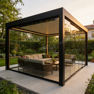 Pérgola Arquitectónica Plegable con Rejillas, Gazebo, Toldo, Parasol 3x4m, Cubierta para Terraza Exterior Ecológica, Moderna con Recubrimiento en Polvo - Product Image 2