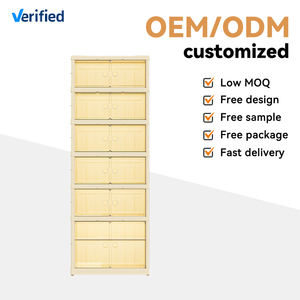 Xinhang có thể gập lại giày lưu trữ Giá gấp nhựa giày lưu trữ tủ đa chức năng chống bụi giày nhựa tổ chức - Product Image 5