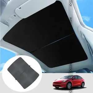 2022 New Car Sunshade for Model Y Top Glass Roof Sunshade of Tesla Accessories Customized Sunroof Blind for Model Y 4pcs Set