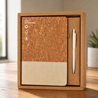 Ensemble de carnets avec couverture en liège, cadeau promotionnel, journal avec stylo, logo personnalisé, entreprise, bureau, école, cadeau publicitaire, impression numérique