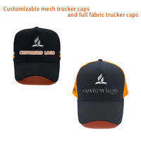 Gran oferta, gorras de camionero de malla personalizables de 5 paneles y gorras de camionero de tela completa, diseño de gorras con logotipo propio para niños y adultos