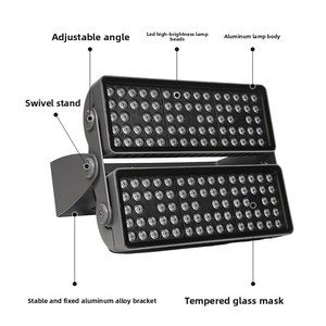 Projecteur LED RGB Rectangulaire 500W en Aluminium pour Bâtiments, Étanche IP66, Contrôle DMX512, 40000 Lumens, <span class=keywords><strong>Scène</strong></span> Nocturne - Product Image 4