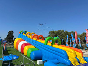 สวนน้ำเป่าลมพร้อมฝาสไลด์สวนน้ำเป่าลมพร้อมสระว่ายน้ำบนพื้นดินสำหรับขายในเชิงพาณิชย์ - Product Image 6